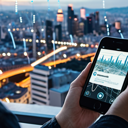**

A person looking thoughtfully at their smartphone, with faint lines representing data streams emanating from the device. The background shows a blurred cityscape. Focus on conveying a sense of digital footprint and data awareness.

**
